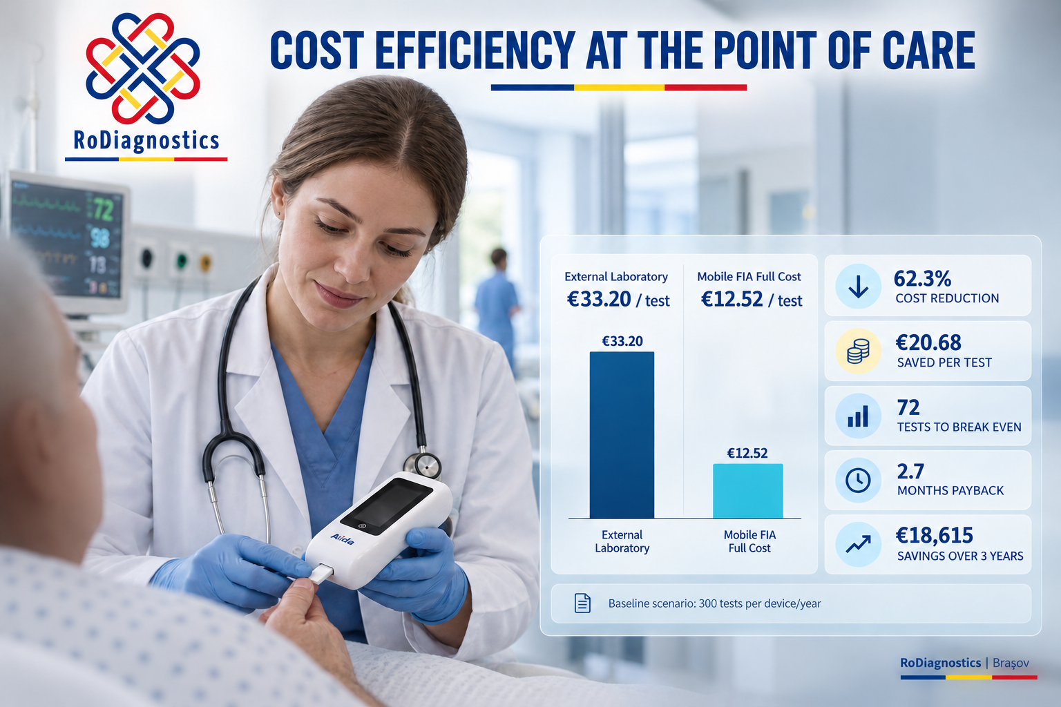 Cost efficient mobile diagnostics in a clinic